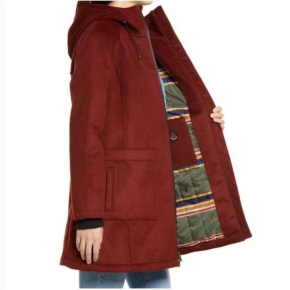 Pendleton Beverly wool poly blend zip anorak hooded jacket size large - Picture 4 of 16